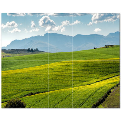 Farm Photo 4.25'' x 4.25'' Satin Ceramic Decorative Mural