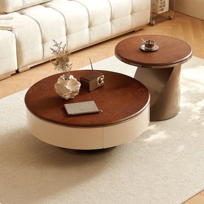 Ensemble de tables basses simples en noyer