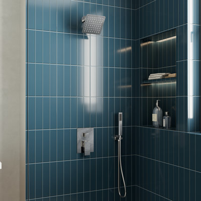 Crozet Pressure Balance Two-Function Shower System with Rain Shower Head and Hand Shower in Polished Chrome(Valve Included)