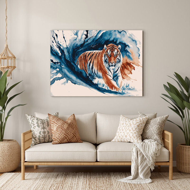 Tigre de Sibérie gris, art mural en métal, H 11 po x l 14 po