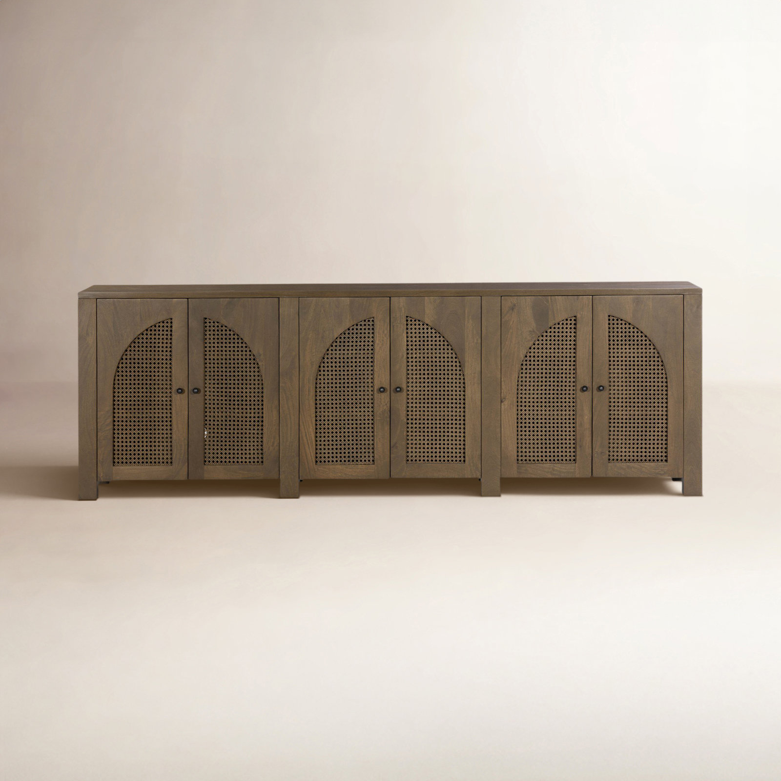 Silfa 78" Wide Mango Solid Wood Sideboard, Taupe Mango, 33"H x 98"W x 18"D