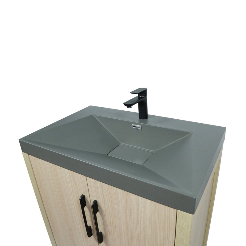 Meuble-lavabo simple 31,5 po avec plateau en granite Guinevere, Neutre