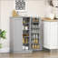 Armoire de rangement pour garde-manger autoportante avec 12 tablettes de porte, portes doubles et tablettes réglables pour un espace de cuisine organisé et élégant-2055365655-2055365654