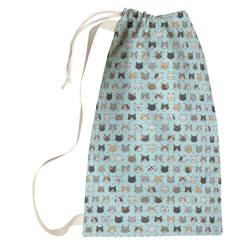 Leffel Fabric Laundry Bag with Handles, Large (76.5" H x 29.5" W x 1.5" D), Teal