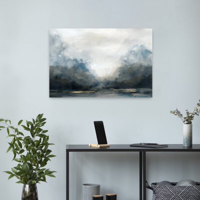 Mist Over Tranquil Waters Abstract Contemporary Landscape Nature Wall Art