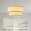 Lustre tambour 5 lumières en tissu blanc-1240108975