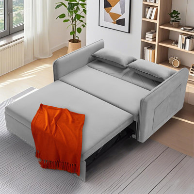 Pull Out Upholstered Reclining Sleeper Sofa