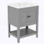 Lavabo de salle de bain moderne 24 po avec cadre en bois massif-128979819-128979822