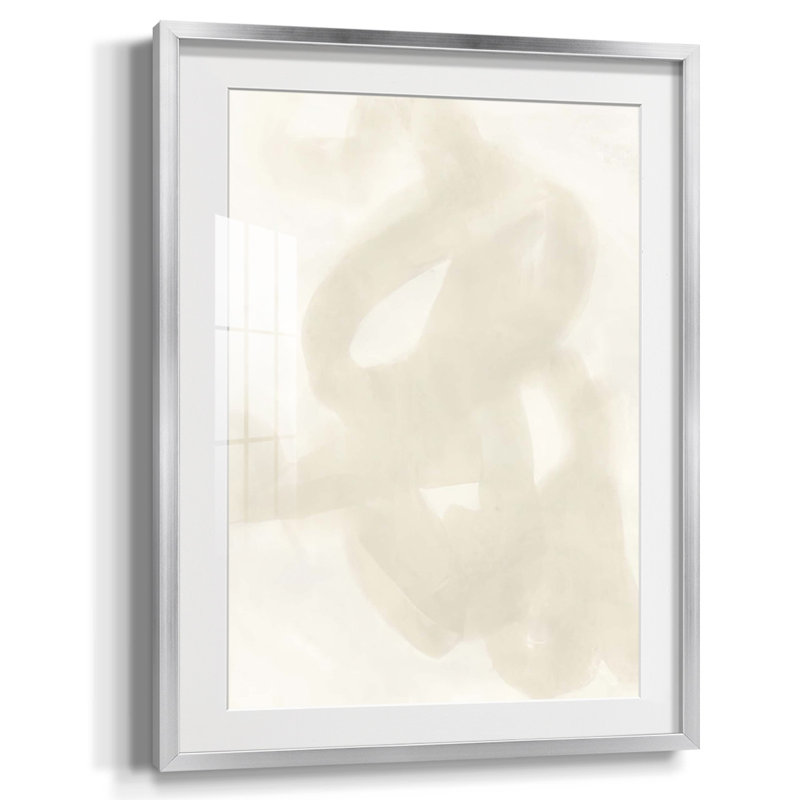 «Lattice Luster III», reproduction encadrée, Papier avec cadre argenté, Blanc