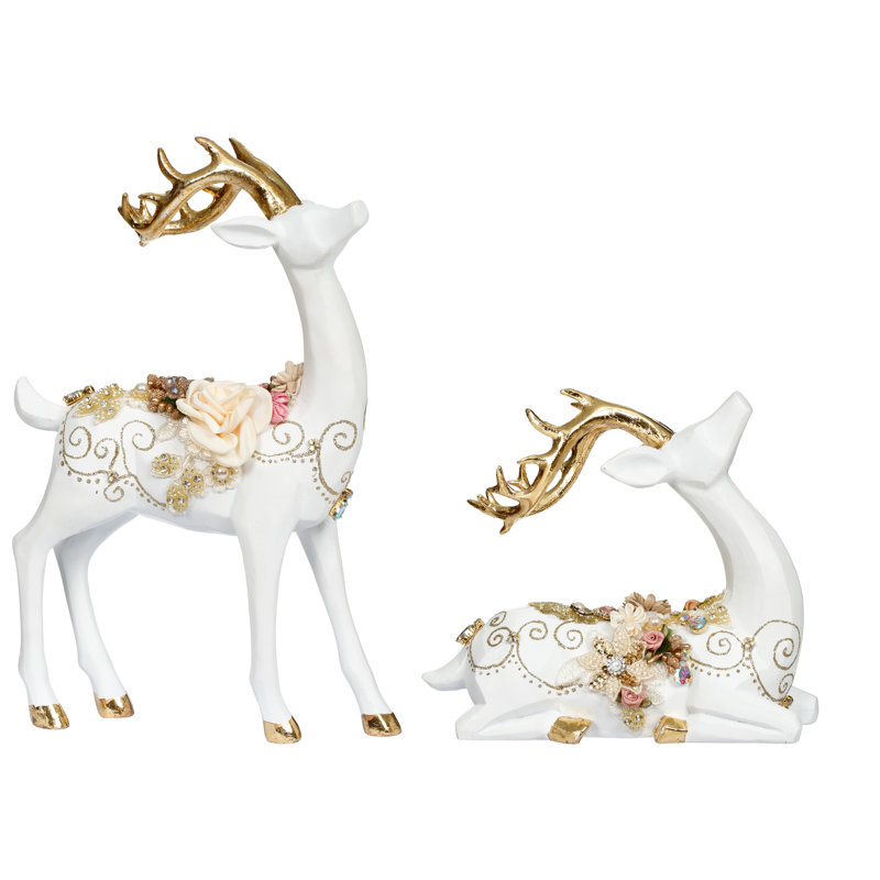 Cerf à bijoux, ensemble de 2 - 8 à 13 pouces
