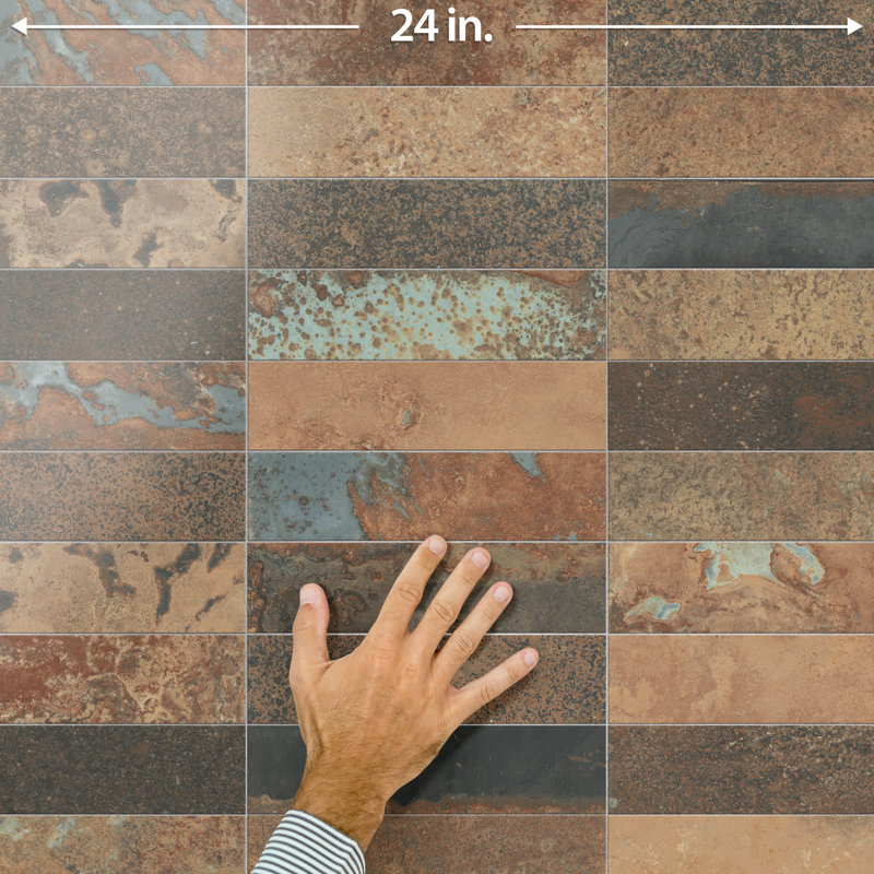 Maheno Brick 2-3/8 In. X 9-3/4 In. Porcelain Floor And Wall Tile