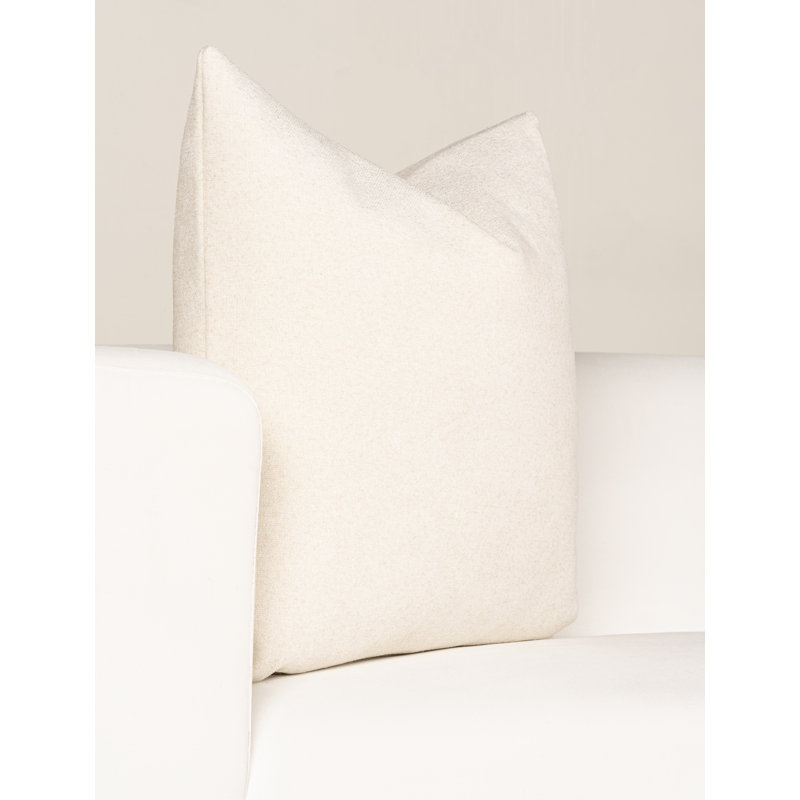 Coussin décoratif Cascade Getty, Crème, crème, Carré 20 po, Polyester