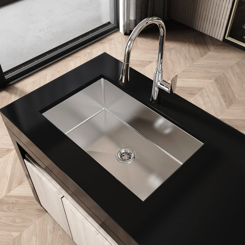 Gray Stainless Steel Kitchen Sink With Quick Water Drainage - 30" X 19 19" Undermount Material Nano, Silver