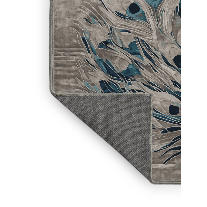 Tapis gris soyeux et moelleux, Carré 3 pi