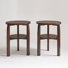 Table de bout ronde en bois d'hévéa massif avec tablette de rangement à 2 niveaux (ensemble de 2)