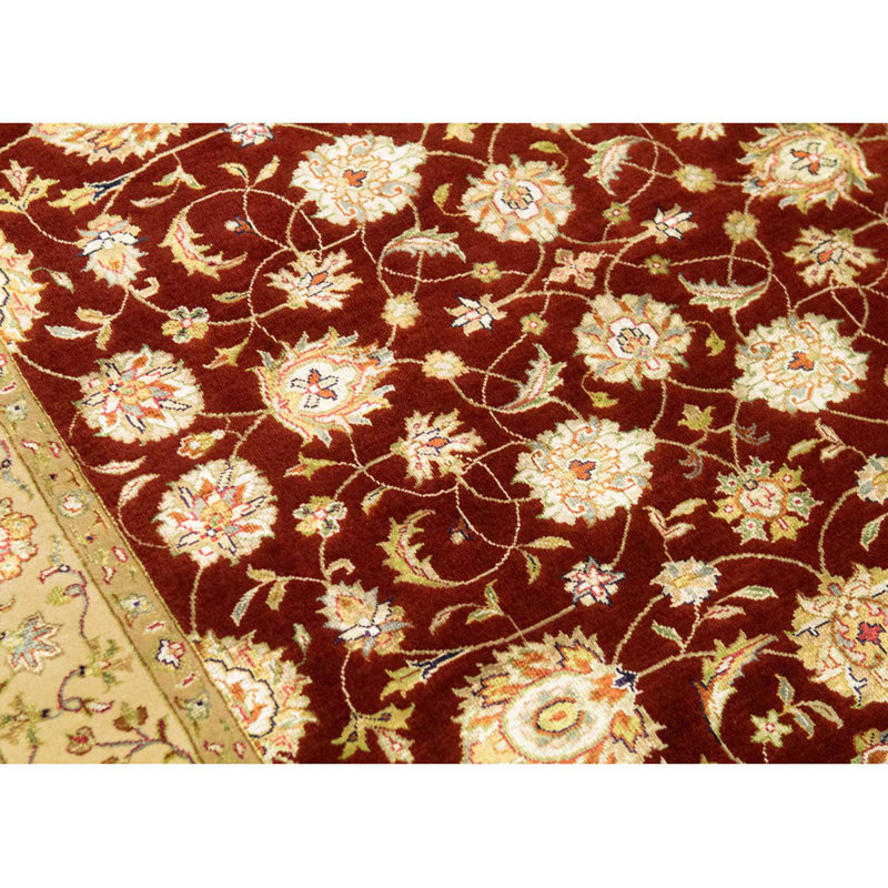 Hand-Knotted High-Quality Red and Gold Area Rug