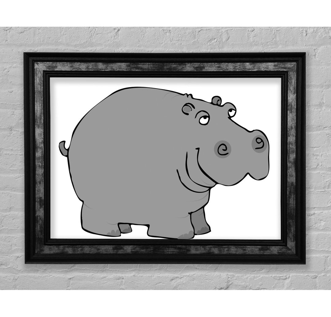 Big Fat Hippo Lilac - Einzelner Bilderrahmen Kunstdrucke