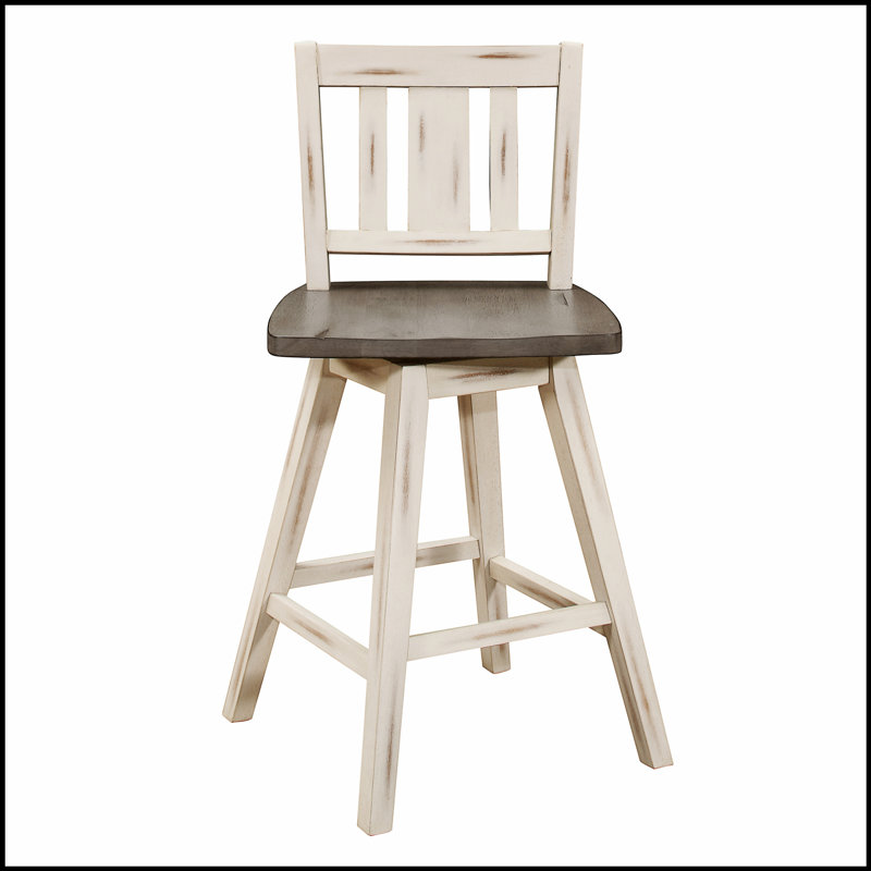 Ensemble de 2 chaises pivotantes à hauteur de comptoir en bois d'hévéa durable avec rotation à 360 degrés pour plus de confort et de style