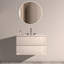 Meuble-lavabo mural lustré de 30 po avec lavabo en céramique et trois trous de robinet, grand meuble-lavabo flottant avec rangement