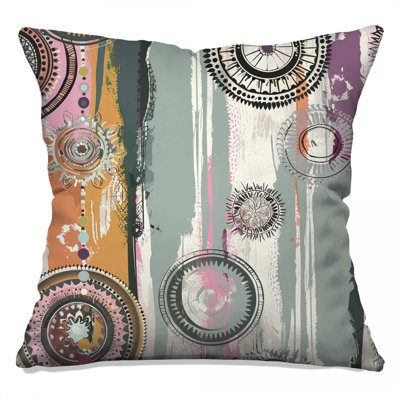 Mandala Throw Pillow, Abstract Double Sided Pillows