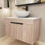 Meuble-lavabo simple 30 po avec lavabo en céramique et plateau en pierre blanche Rudelle