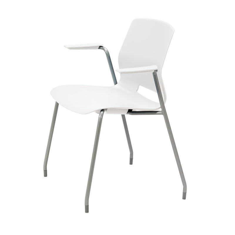 Chaise empilable Wille, Blanc, Sans roulettes