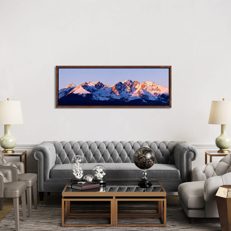 Rocky Mountain Range by Dan Ballard - Panoramic Print on Canvas, Classic Brown Wood Framed, 152.4 cm H x 50.8 cm W