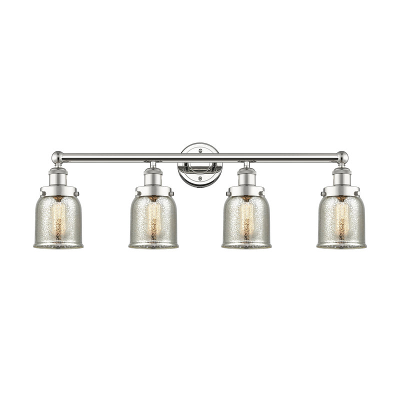 Éclairage pour meuble-lavabo à 4 lumières à intensité variable Asheton, Argent mercuré plaqué, Nickel poli