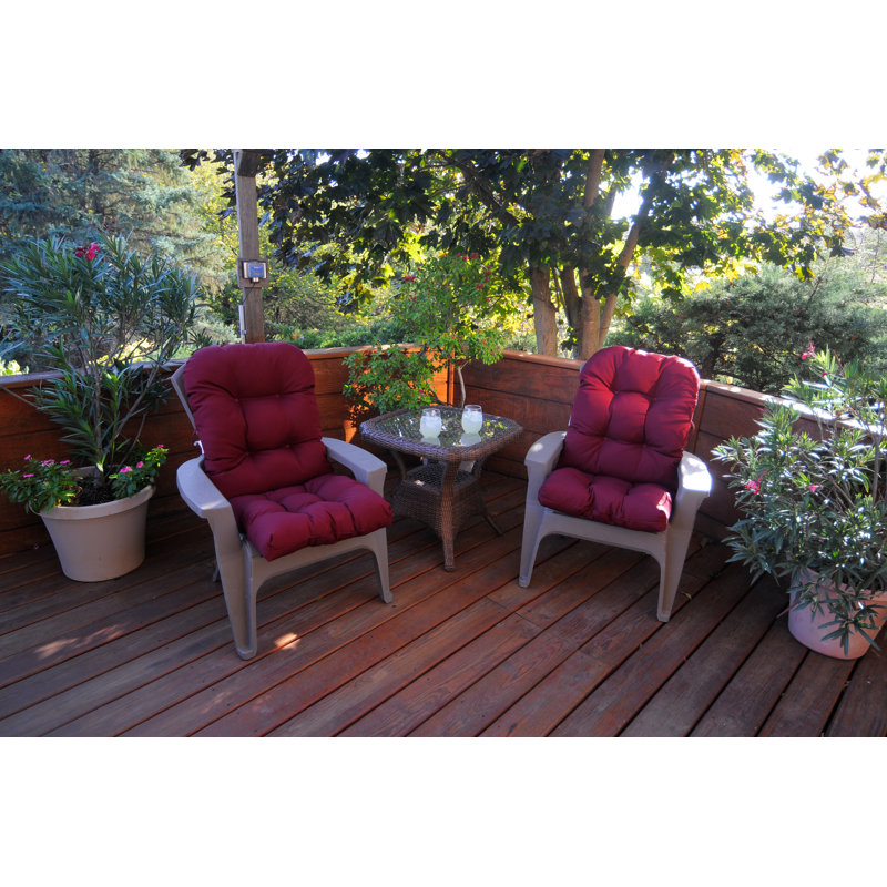 Burgundy Polyester Adirondack Chair Cushion with Ties