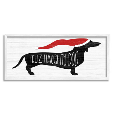 " Funny Feliz Naughty Dog Dachshund " Graphic Art Print