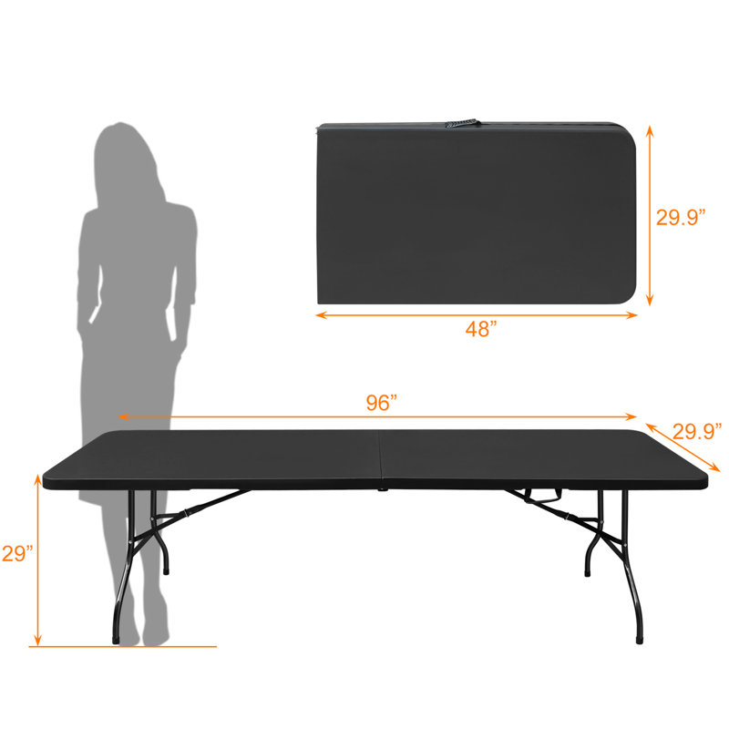 Table pliante 8 pi (table incluse seulement), Noir, Noir