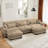 Versatile Modular Sofa with Movable Ottomans and Plush Pillows for Cozy Living