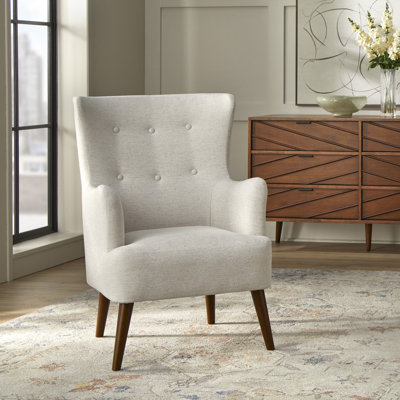 Fauteuil à oreilles rembourré de 26,38 po de large Piersten