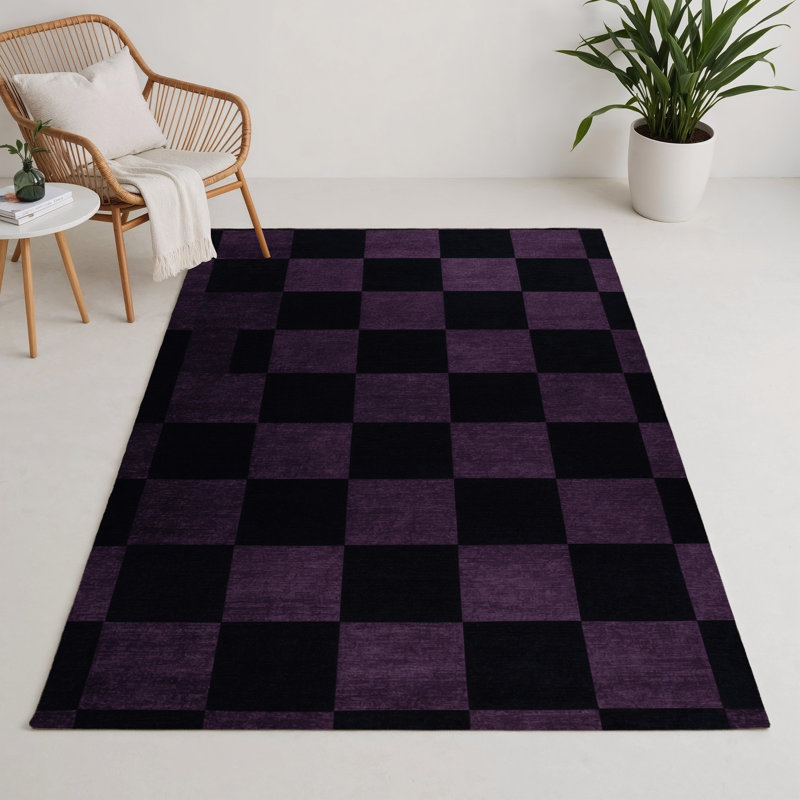 Tapis d'intérieur et d'extérieur à carreaux gris, Rectangle 5 pi x 7 pi