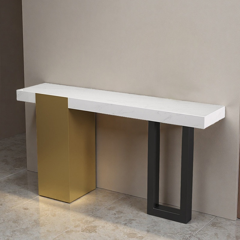 Console artistique de luxe, H 33,5 po x l 63 po x P 13,8 po, Blanc