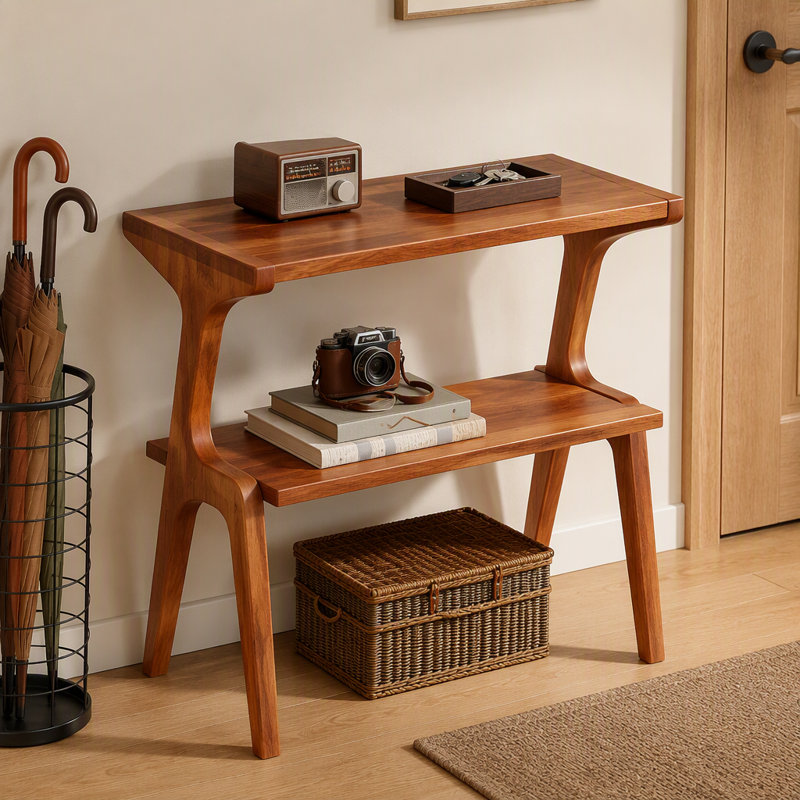 Table d'appoint au design contemporain, table de chevet à deux niveaux, table d'appoint style ferme, table de chevet élégante