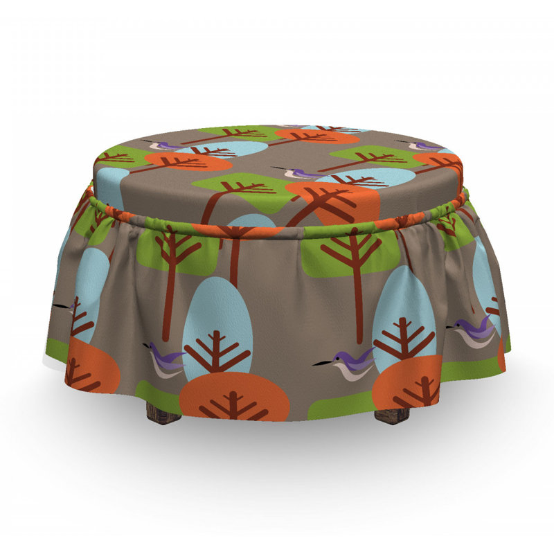Ensemble de housse pour repose-pieds à coussin de boîte 2 pièces mid century modern