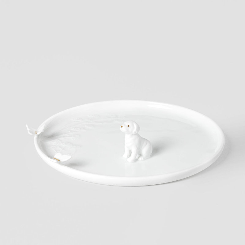 Porcelain Stories Decorative Puppy Plate