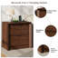 Table de chevet avec station de charge, table de chevet à panneau unique de 23,6 po au design épaissi, table de bout moderne en bois pour la chambre à coucher, le salon, la chambre double-130873384