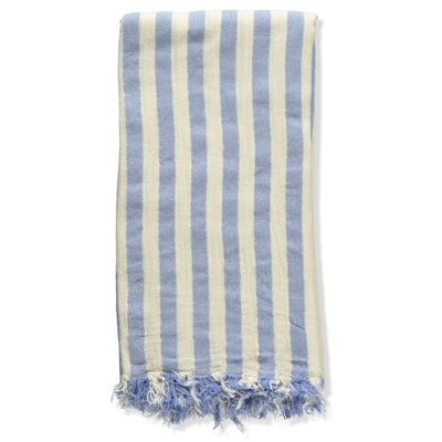 Light Blue Amalfi Stripe Turkish Cotton Towel