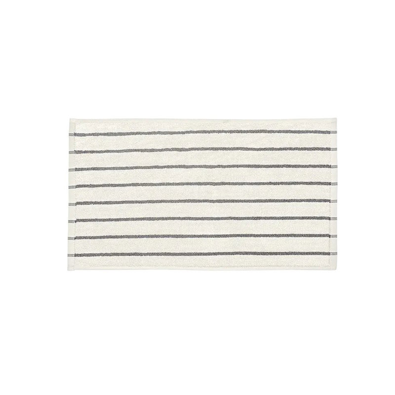 100% Cotton Hand Towel, Moonbeam/Magnet Narrow Stripe