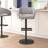 Tabouret de bar contemporain à hauteur réglable en vinyle avec dossier moyen arrondi