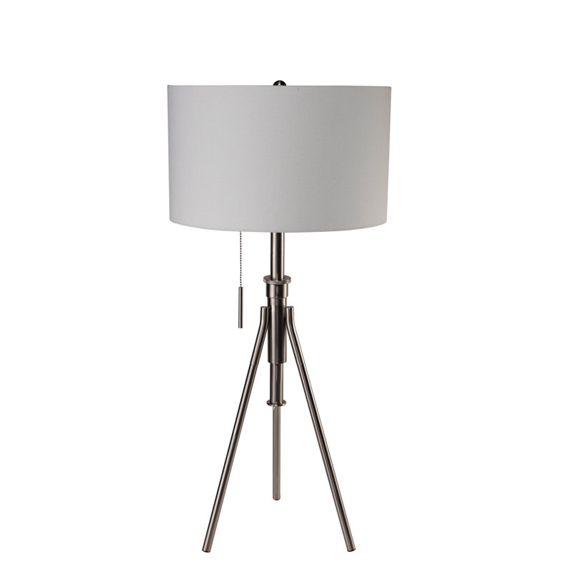 32-37"H Adjustable Tripod Table Lamp, Silver