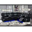 Canapé modulaire en cuir noir Jupiter