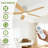 52" Ceiling Fan with Light and Remote, Modern LED 3-Color Temperature, Quiet Reversible DC Motor for Bedroom, Living Room, Dining Room-1711050594