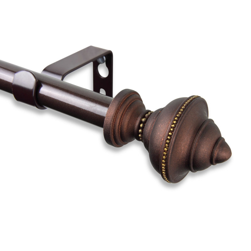 Tringle à rideaux simple réglable 0,63 po Bane, 28 po - L 48 po, Cacao