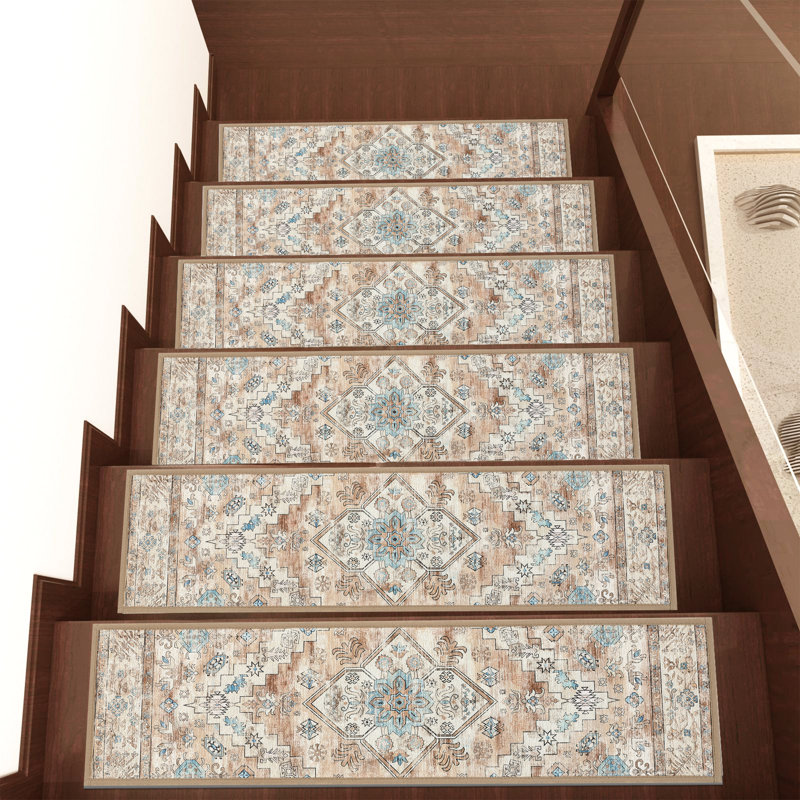 Tapis d'escalier intérieur antidérapant, Orange