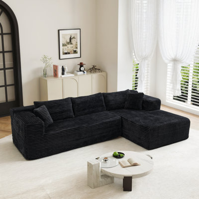 Modern Upholstered L-Shape Sectional Sofa With Premium Fabric