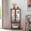 Curio Cabinet Lighted Curio Display Cabinet With Open Storage Space