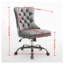Chaise de bureau moderne capitonnée en velours avec siège large, siège de bureau rembourré noir pour bureau personnel